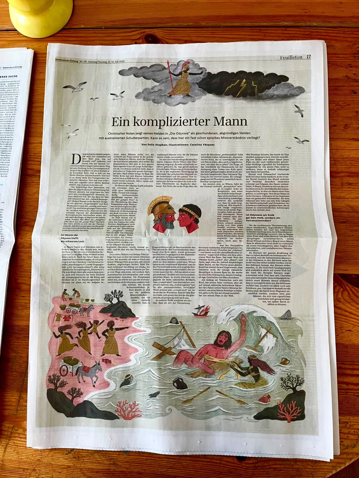A photograph of the illustrated article in the printed newspaper