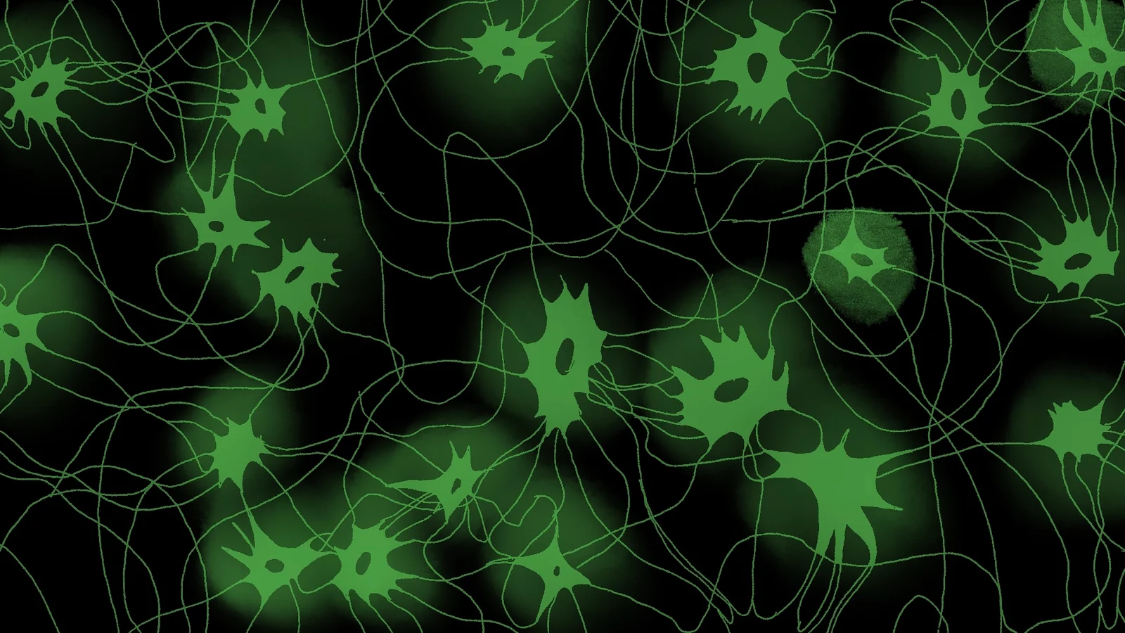 Green branching cellular forms, a study for A Translating Body