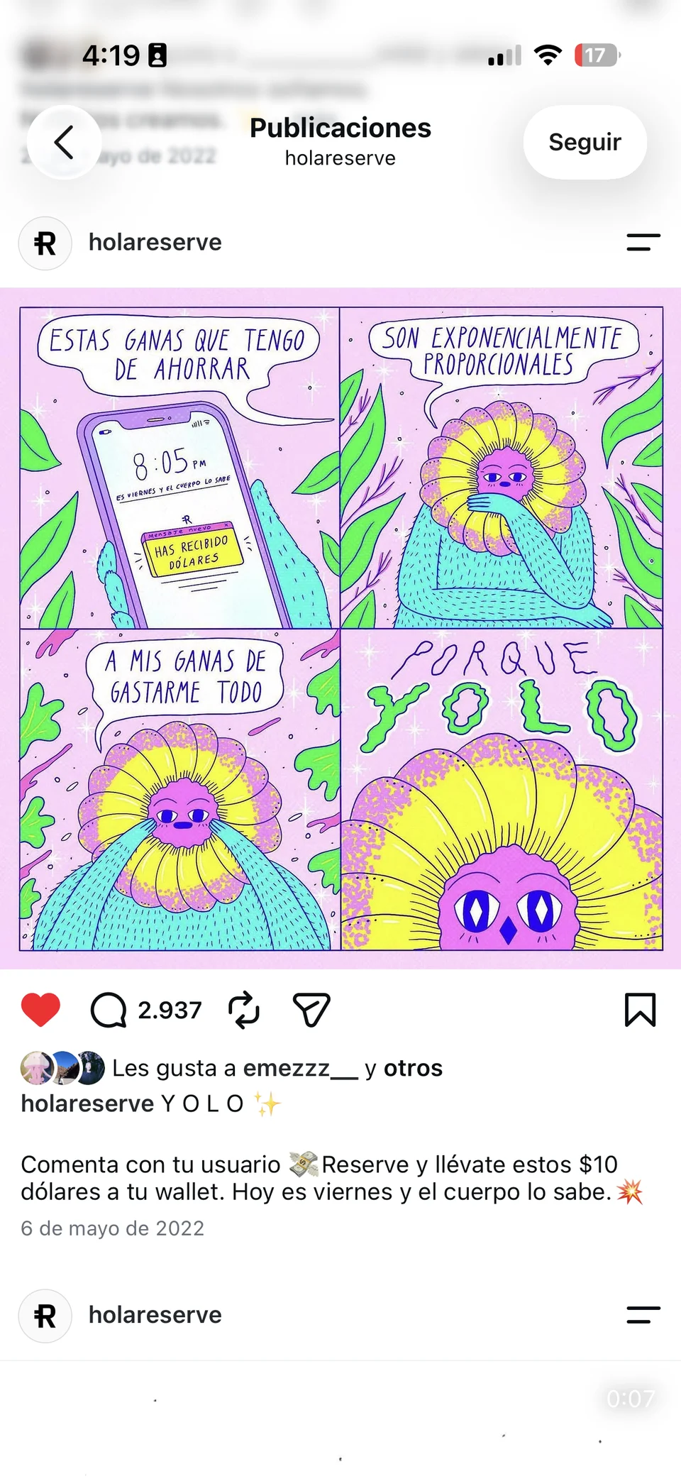 Reserve Latin America Instagram artwork, 4