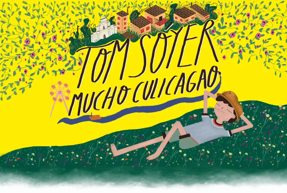 Still: The Tom Sóyer cover, animated: the little yellow book comes to life
