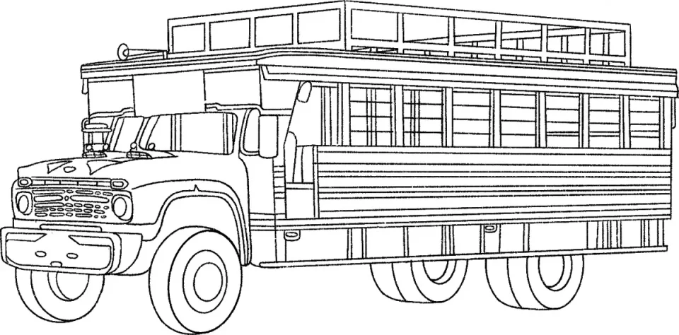 Line sketch: chiva bus