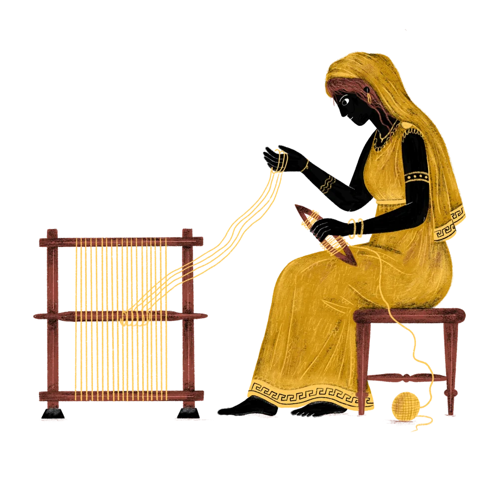 Vignette: Penelope at her loom