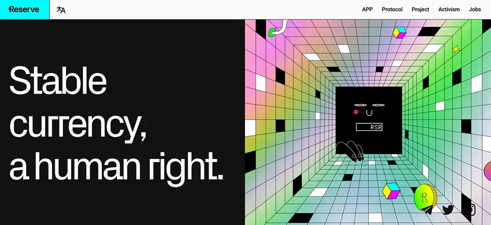 Reserve homepage in 2021: Stable currency, a human right