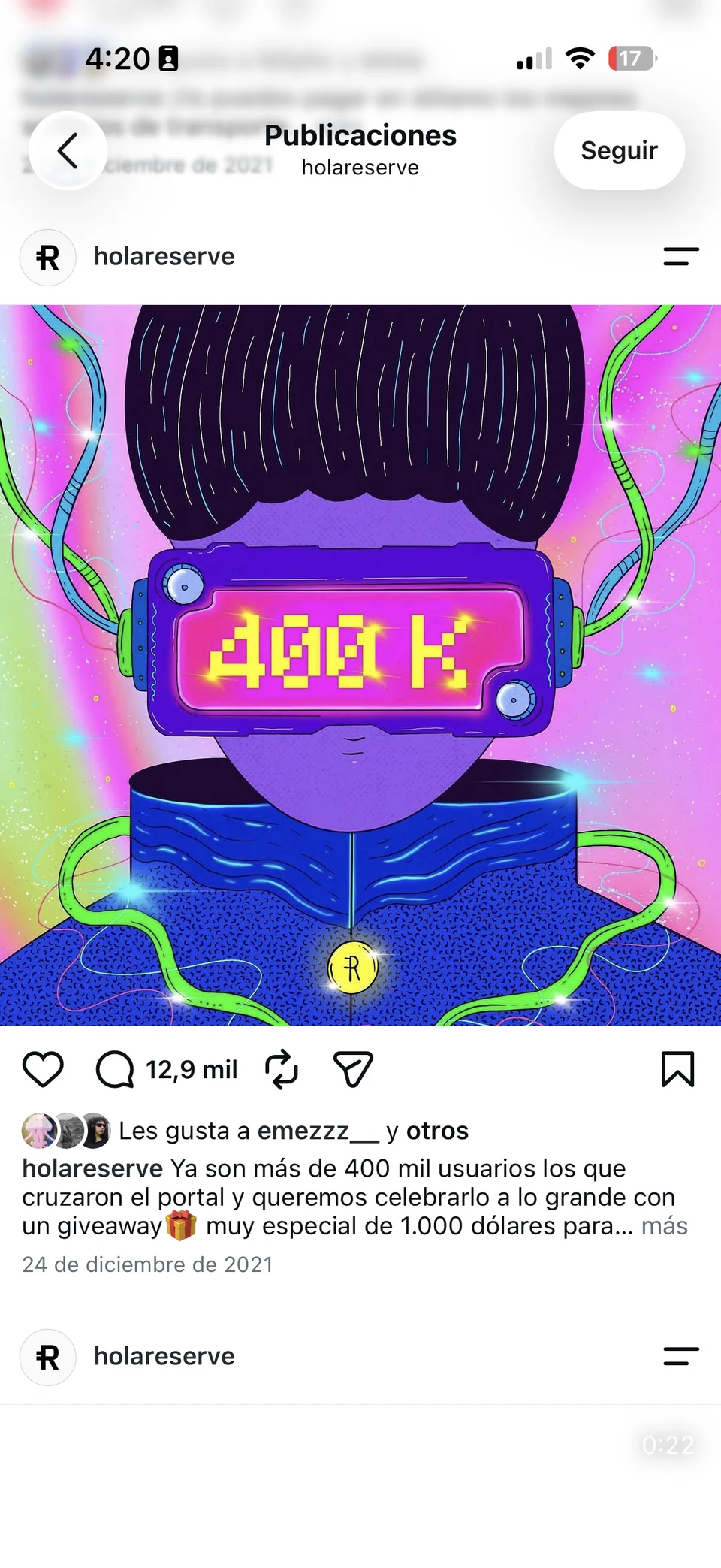 Reserve Latin America Instagram artwork, 1