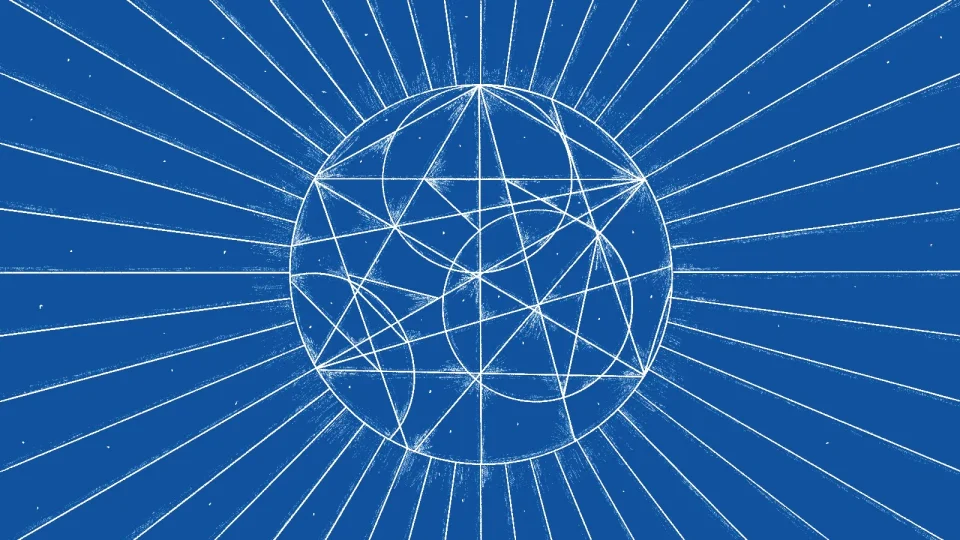 Monetarium 2024 banner: a sun with rays in white line on blue, as posted by Reserve