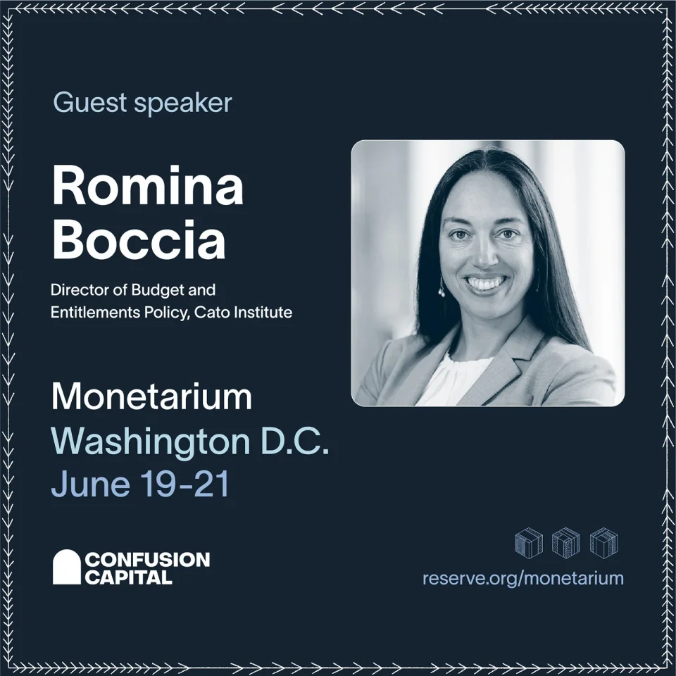 Speaker announcement for Romina Boccia, Monetarium Washington, June 19 to 21