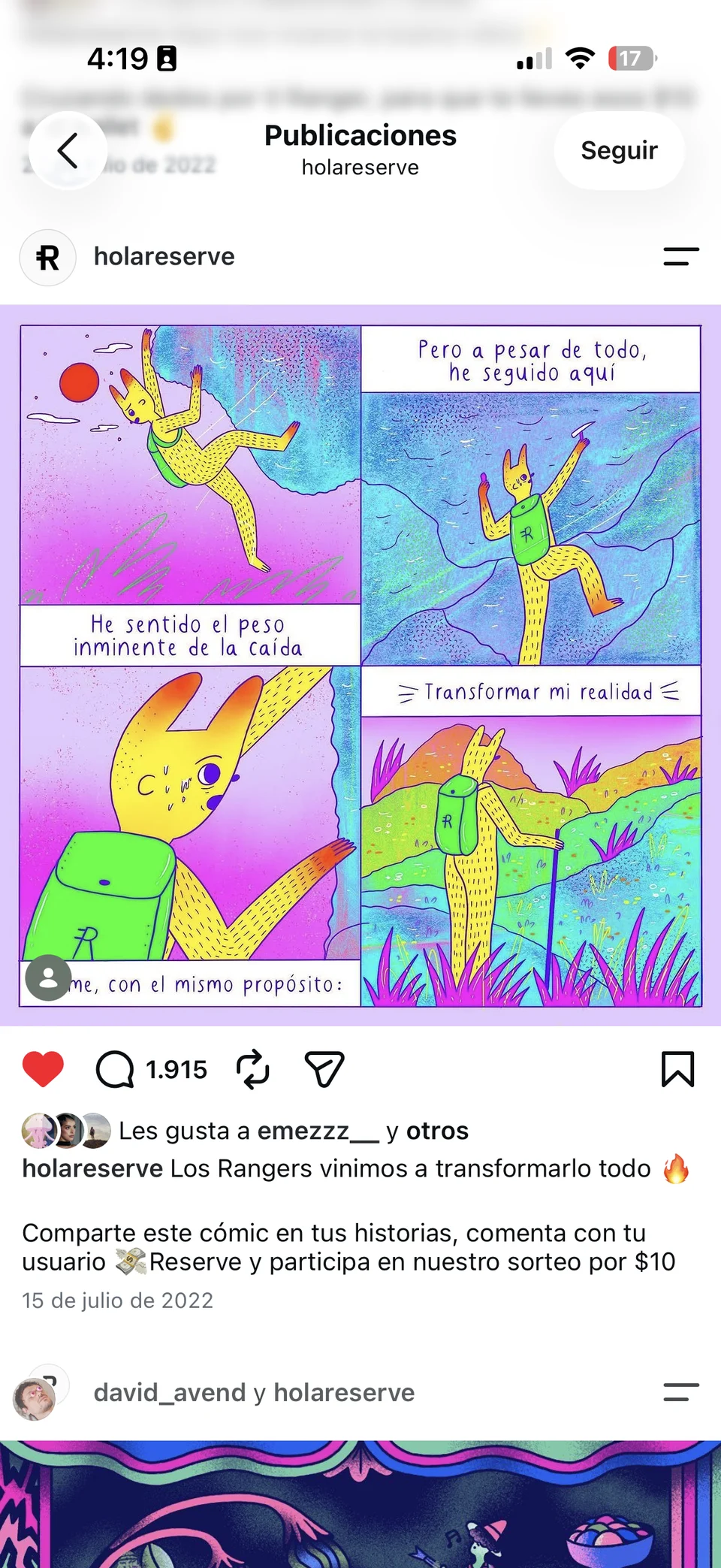 Reserve Latin America Instagram artwork, 2