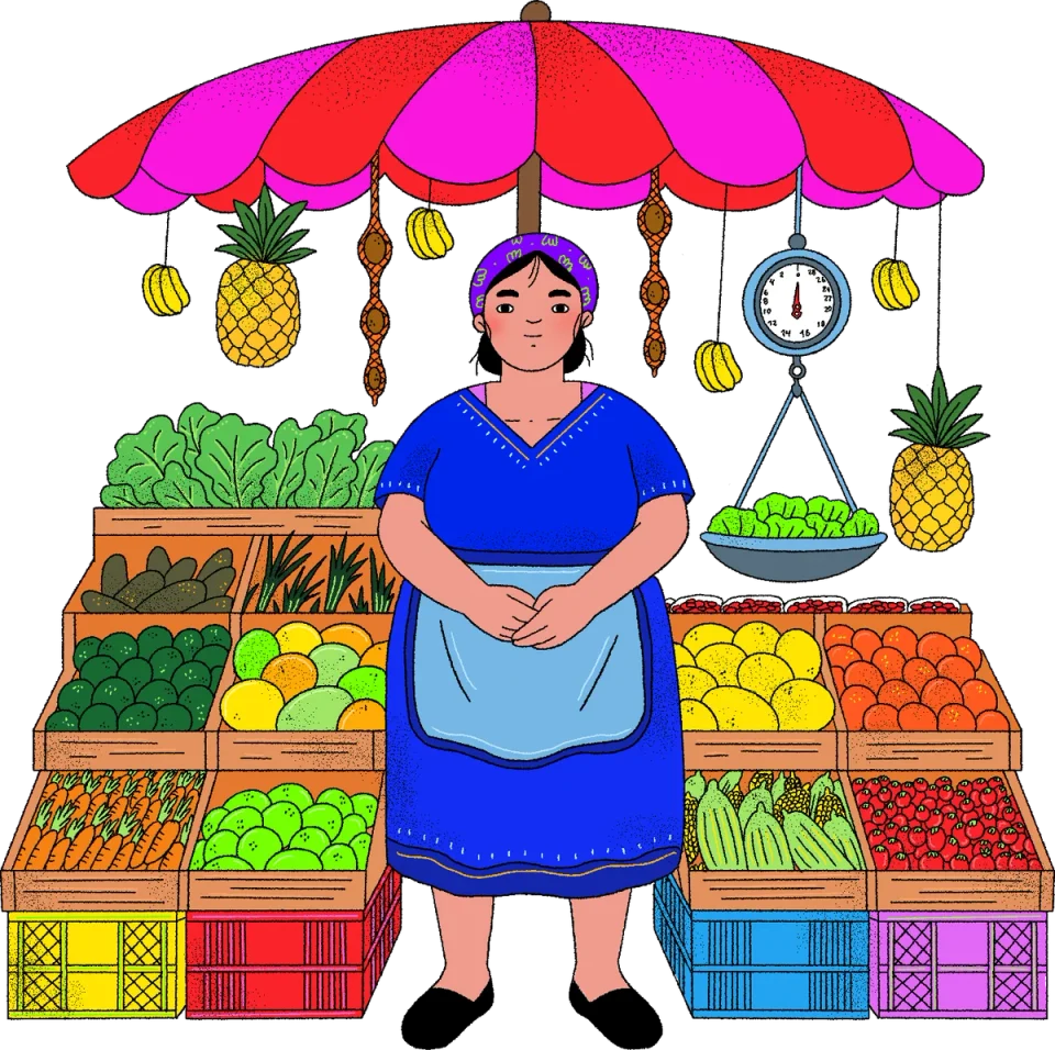 Traditional Market Vendor, from the Canva Represents Colombia collection